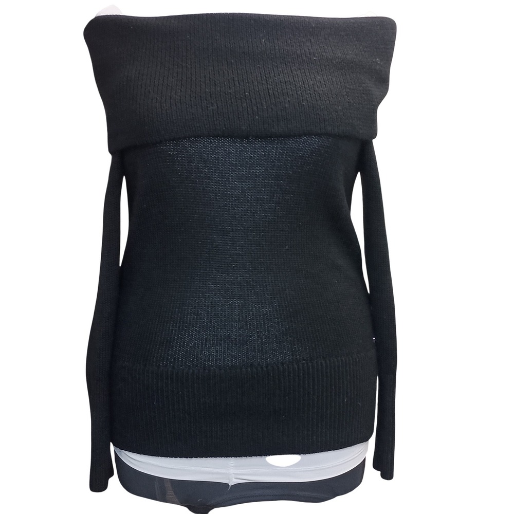 A|X Armani Exchange‎ Black Off Shoulder Knit Pullover Sweater SKUCH112